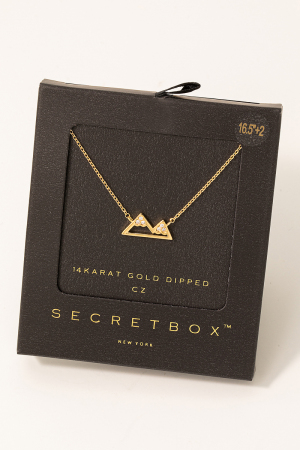 Secret Box Gold Dipped Mountain Pendant Necklace