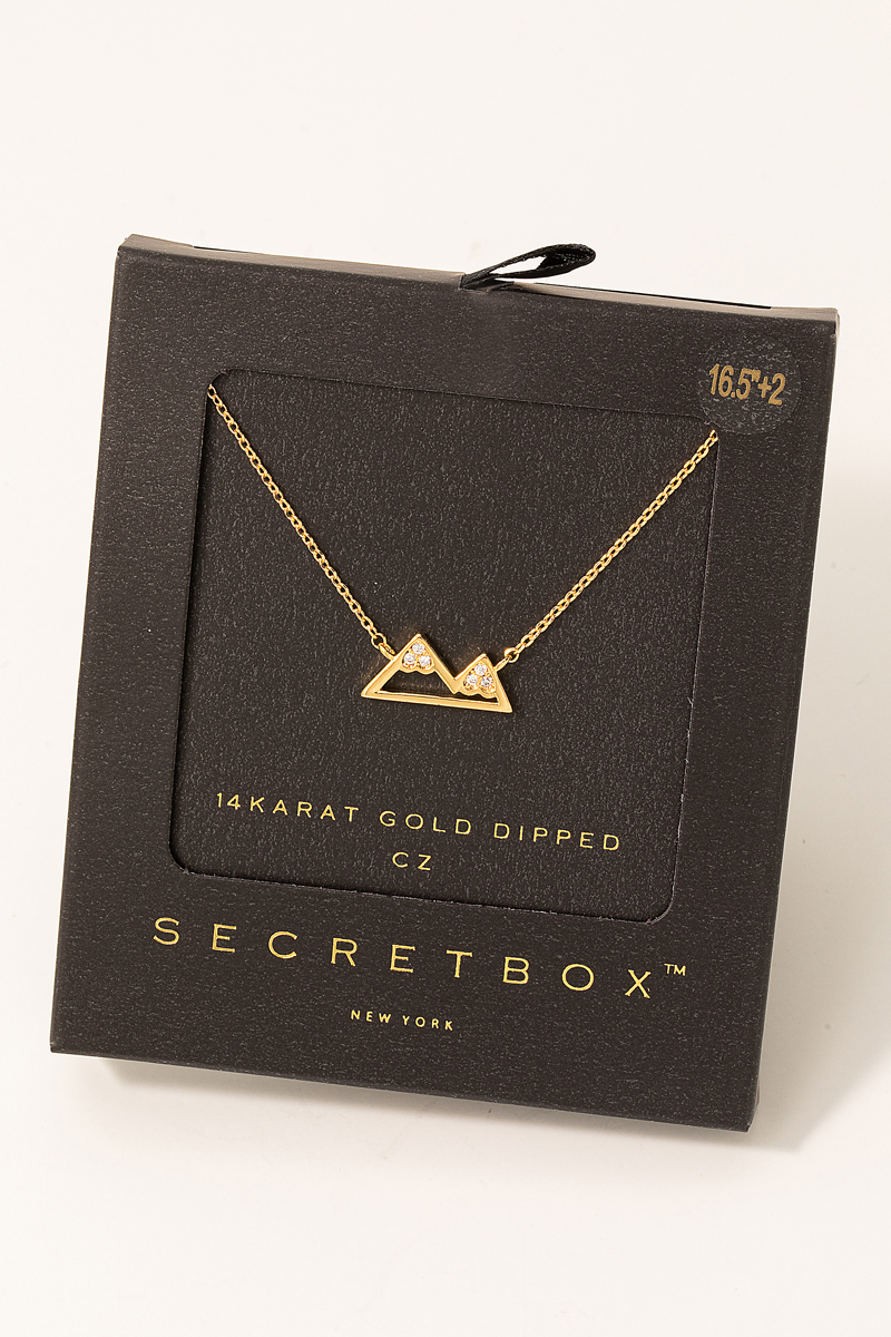 Secret Box Gold Dipped Mountain Pendant Necklace