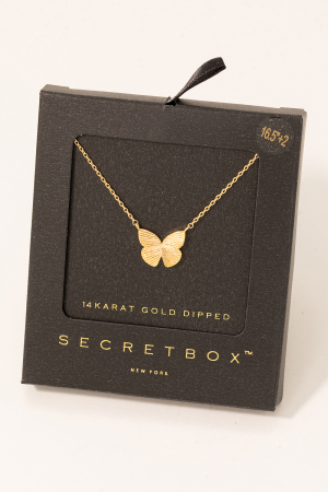 Gold Dipped Butterfly Pendant Necklace