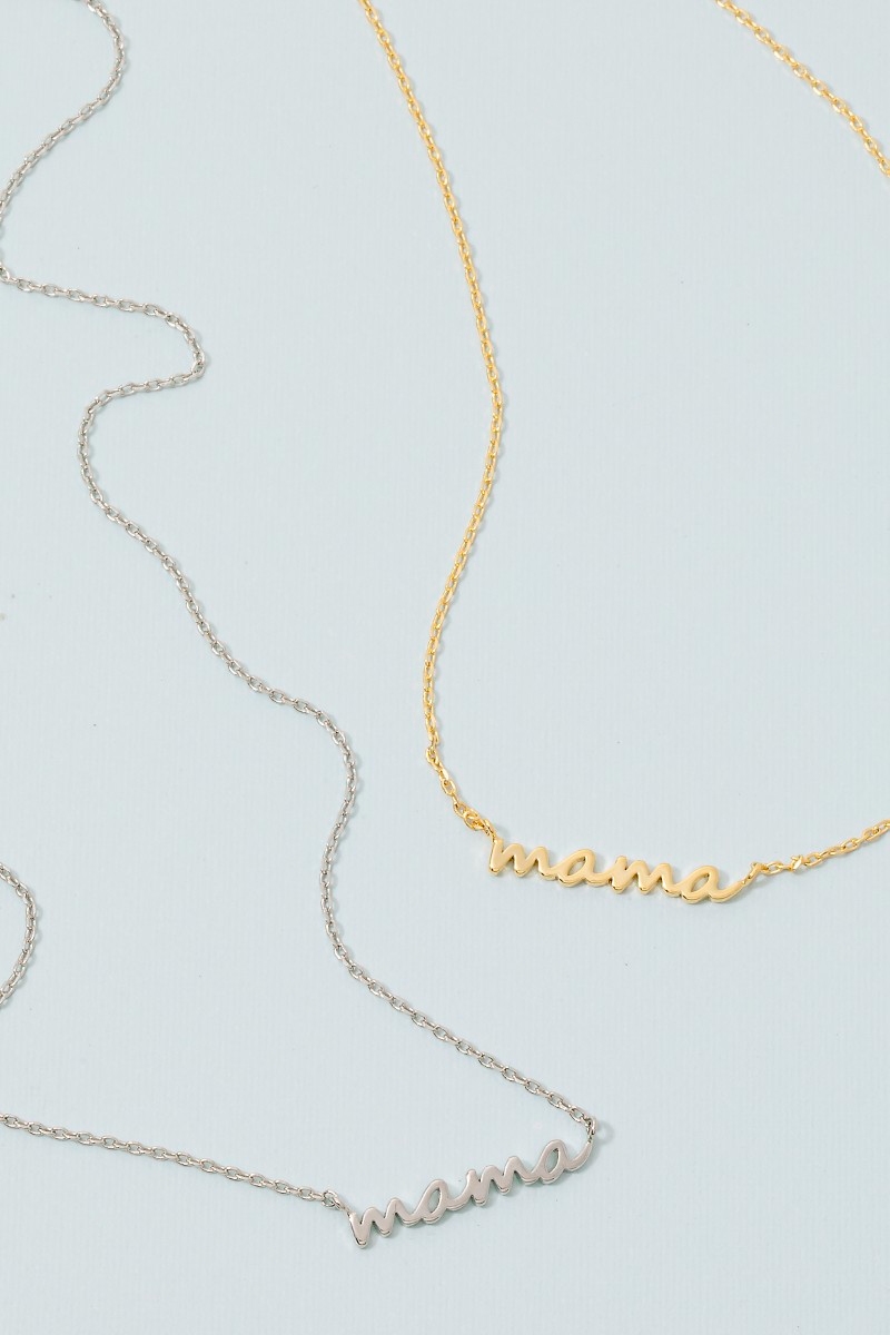 Secret Box Gold Dipped Dainty Mama Pendant Necklace