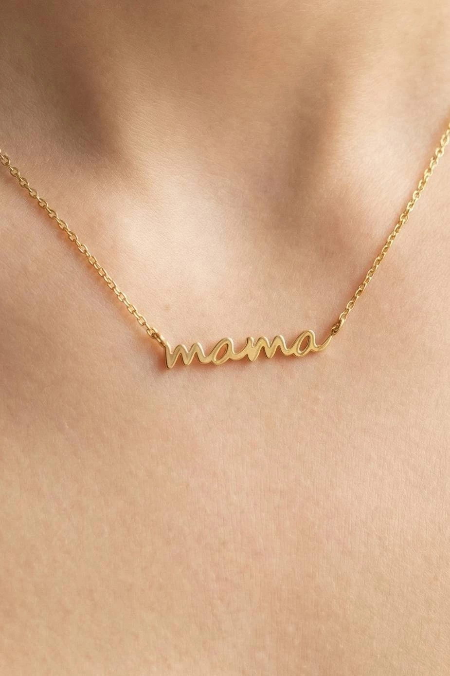 Secret Box Gold Dipped Dainty Mama Pendant Necklace