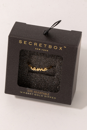 Secret Box Gold Dipped Mama Print Ring