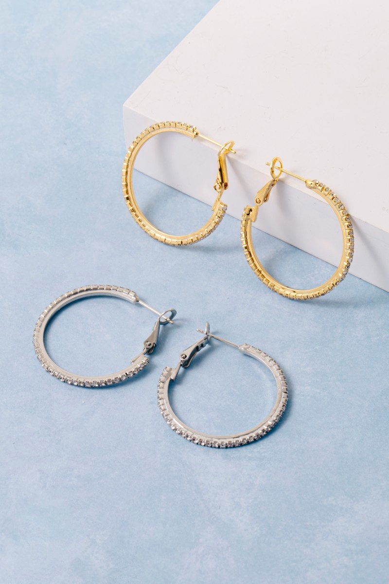 Gold Dipped Cz Inside-Out Hoop Earrings
