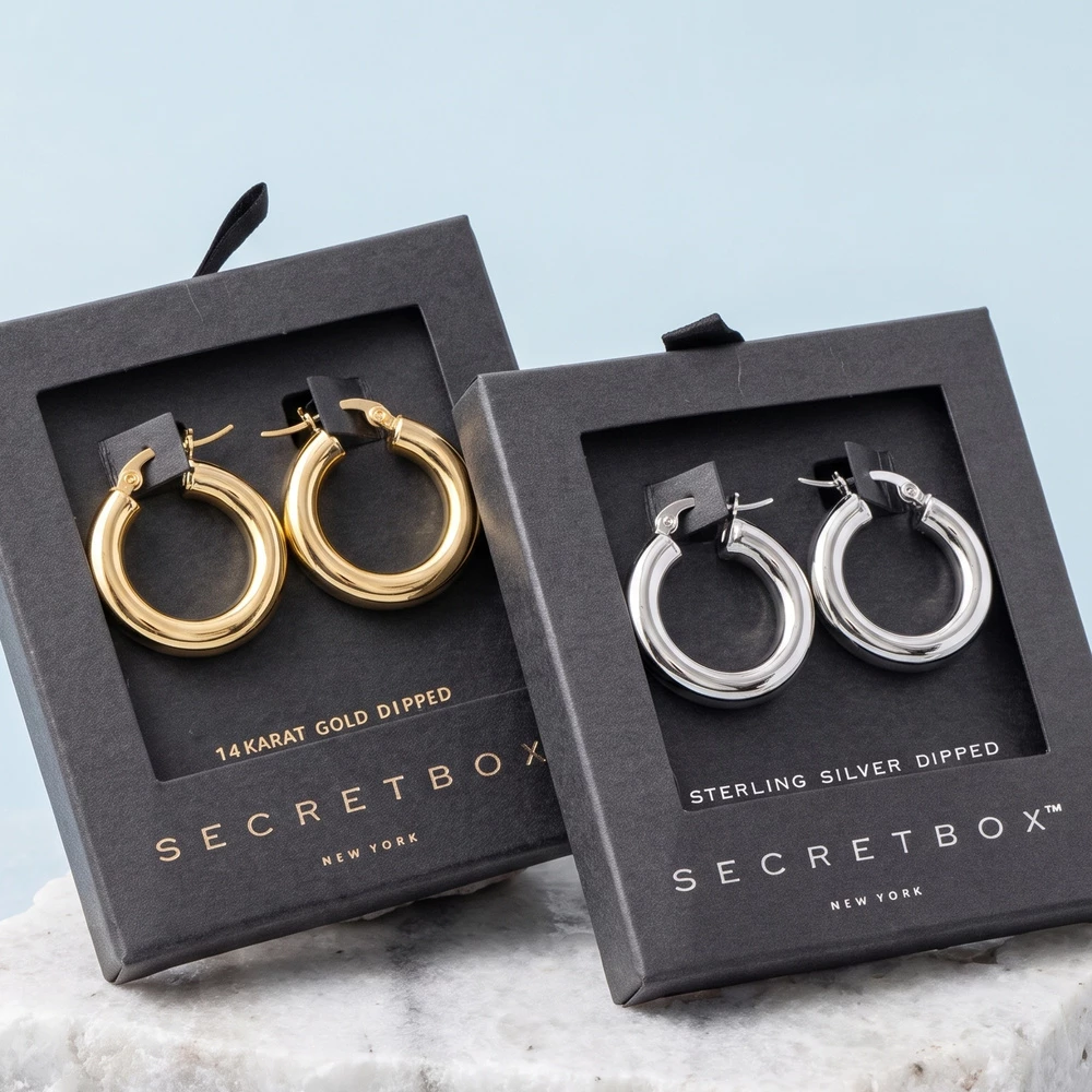 Mini Polished Tube Latch Back Hoop Earrings