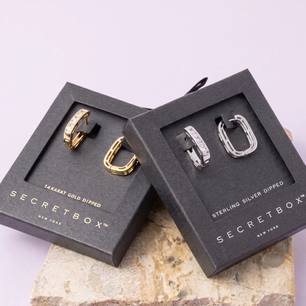 Stackable Cz And Polished Huggie Hoop Earrings