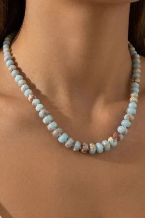 Rondelle Semi Precious Stone Beaded Necklace