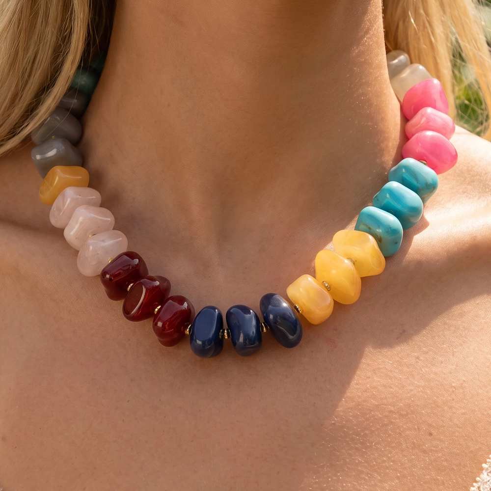 Chunky Rondelle Bead Statement Necklace