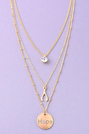 Wishbone Hope Coin Necklace.