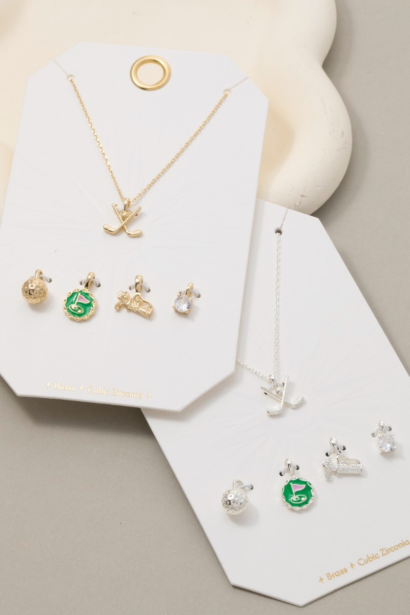 Assorted Five Piece Golf Charms Necklace