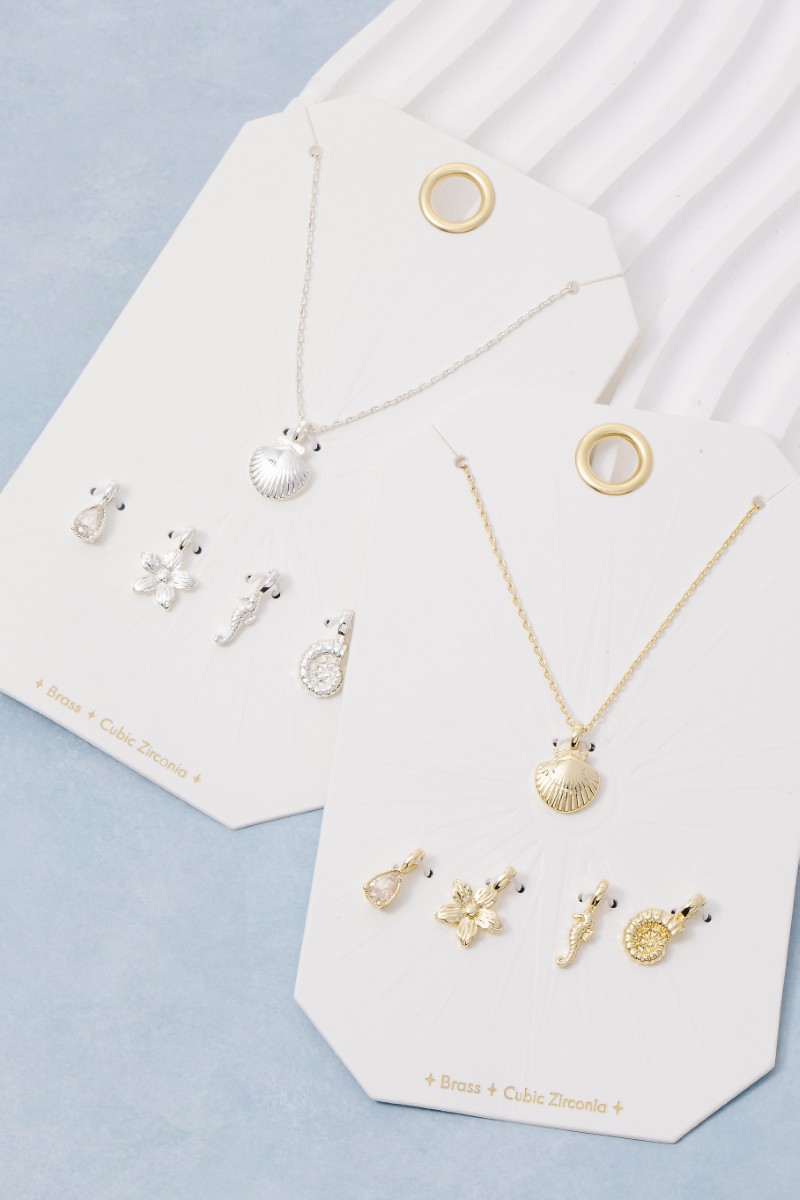 Sea Life Clam Shell Swappable Pendant Necklace