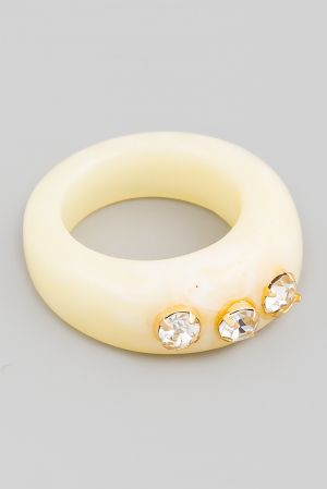 Resin Band Rhinestone Fashion Ring