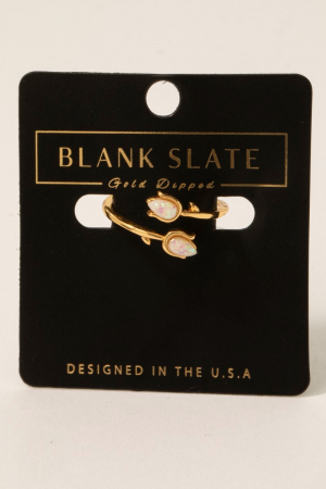 Gold Dipped Rhinestone Tulip Ring