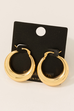 Stainless Steel Latch Hoop Earrings