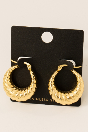 Stainless Steel Croissant Hoop Earrings