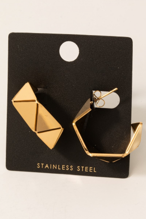 Stainless Steel Geometric Hoop Earrings