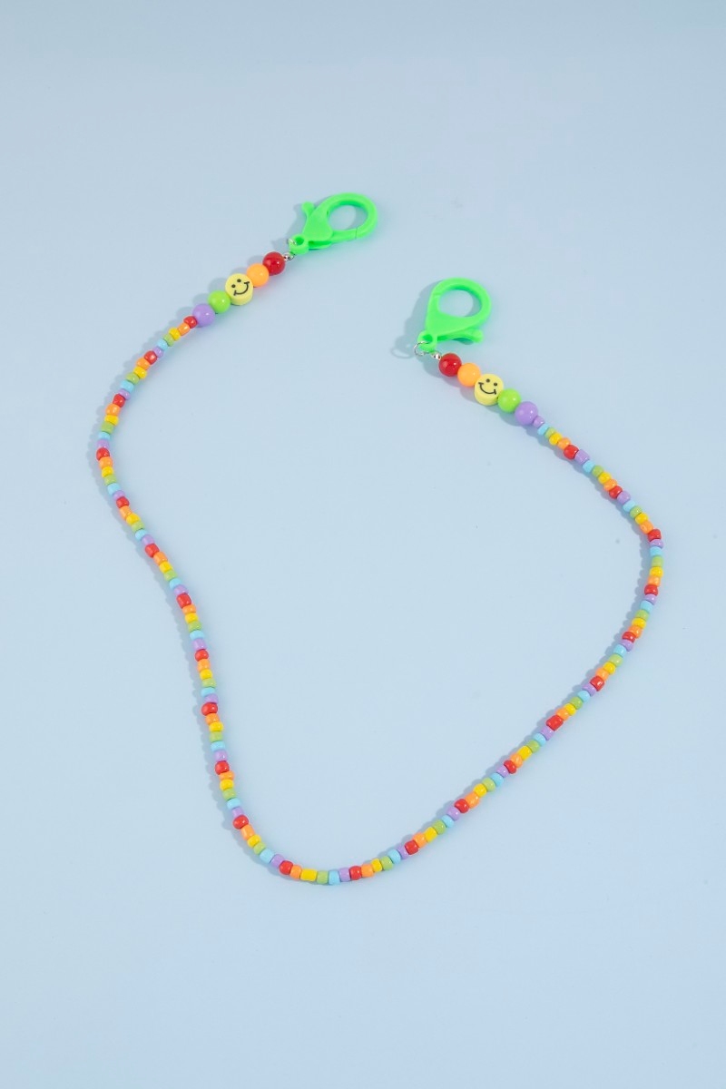 Glasses And Mask Beaded Chain Strap Necklace