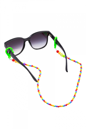 Glasses And Mask Beaded Chain Strap Necklace