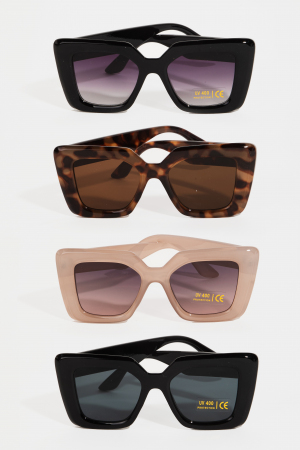 Thick Plastic Frame Cat Eye Sunglasses