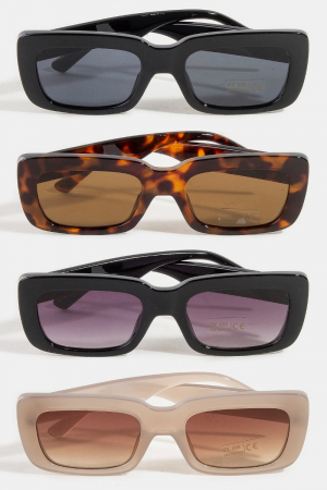 Thick Plastic Frame Rectangle Sunglasses