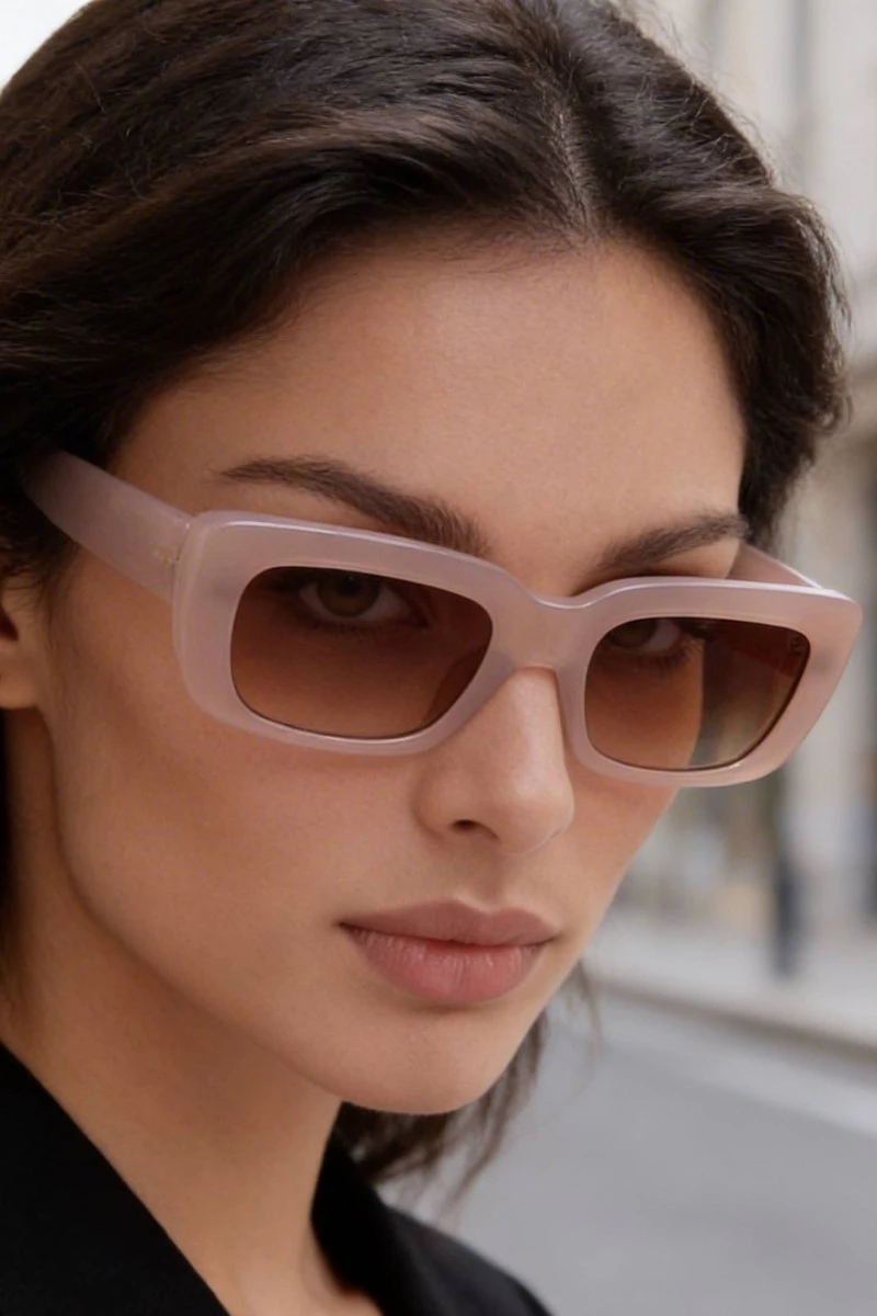 Thick Plastic Frame Rectangle Sunglasses