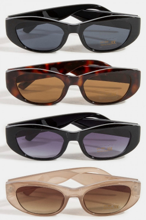 Plastic Frame Oval Lens Sunglasses Set