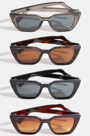 Plastic Round Square Frame Sunglasses Set