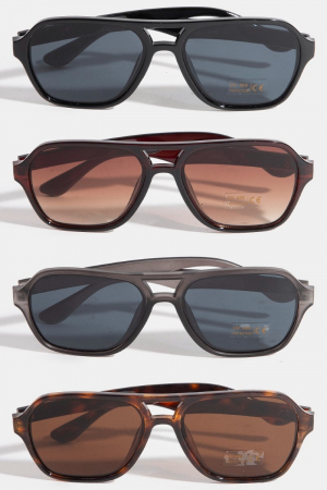 Modern Plastic Aviator Frame Sunglasses Set