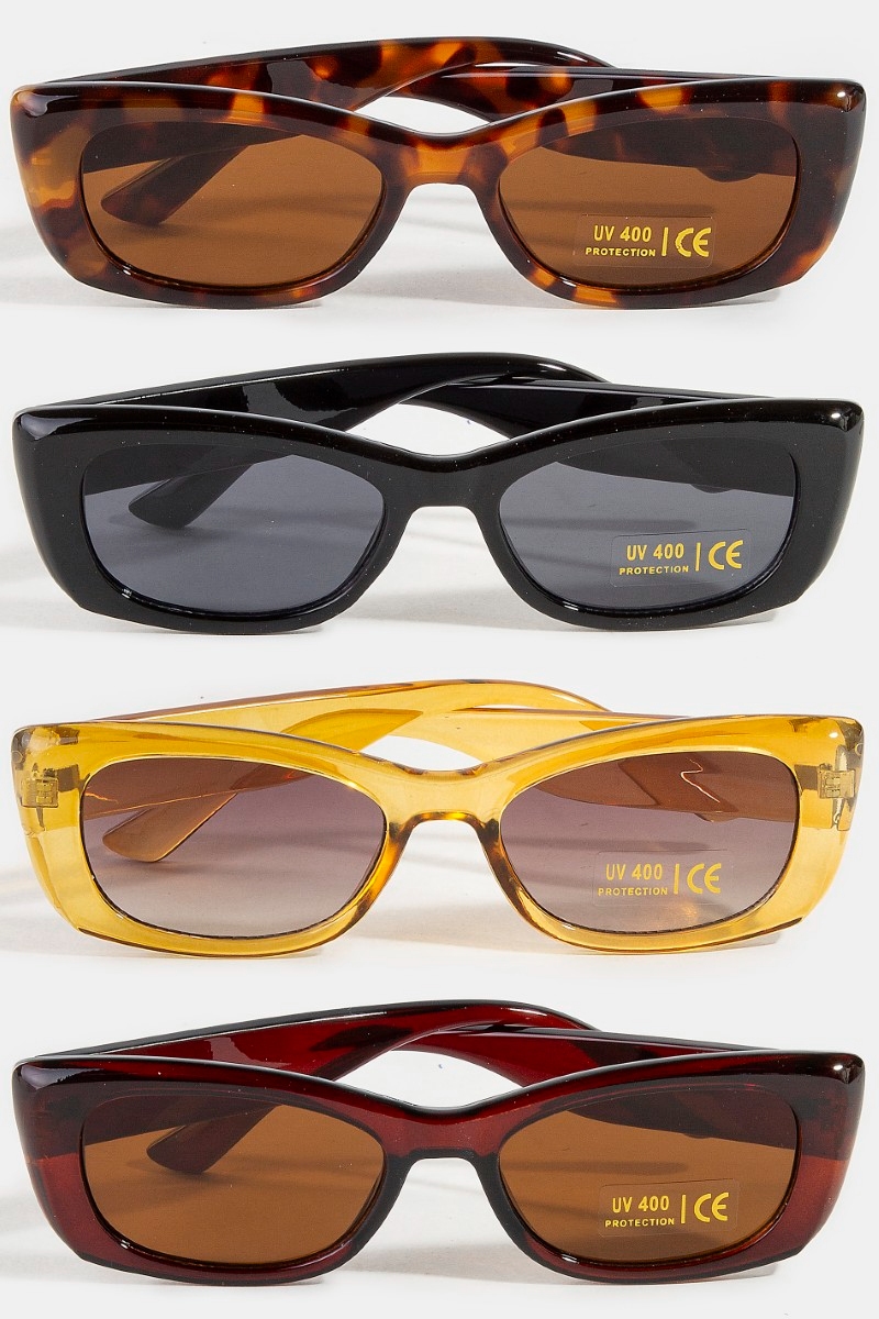 Thick Round Square Rectangle Sunglasses Set