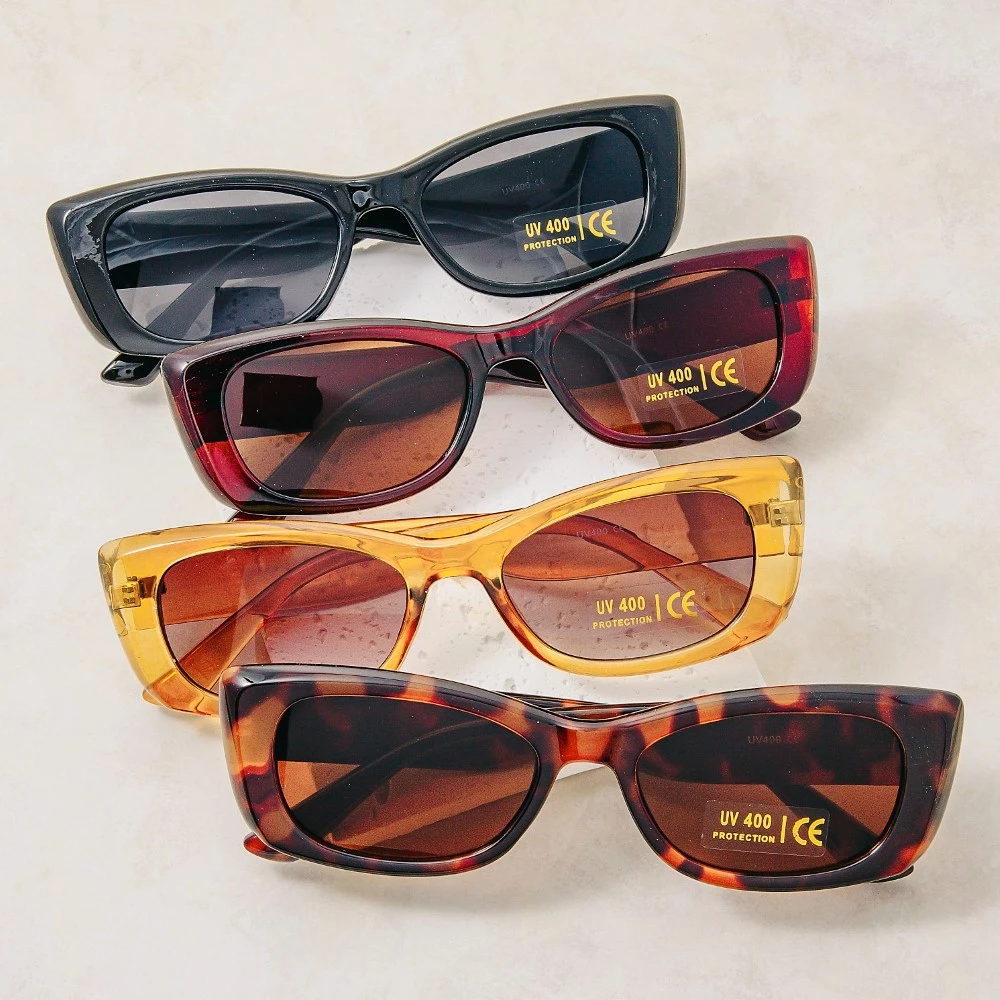 Thick Round Square Rectangle Sunglasses Set