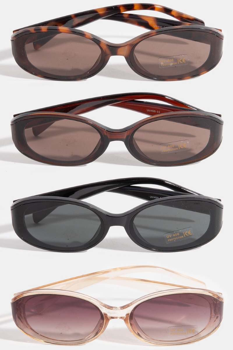Narrow Oval Lens Sunglasses Set