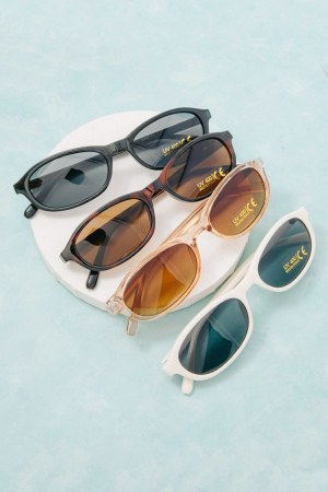 Oval Lens Acetate Frame Sunglasses Set