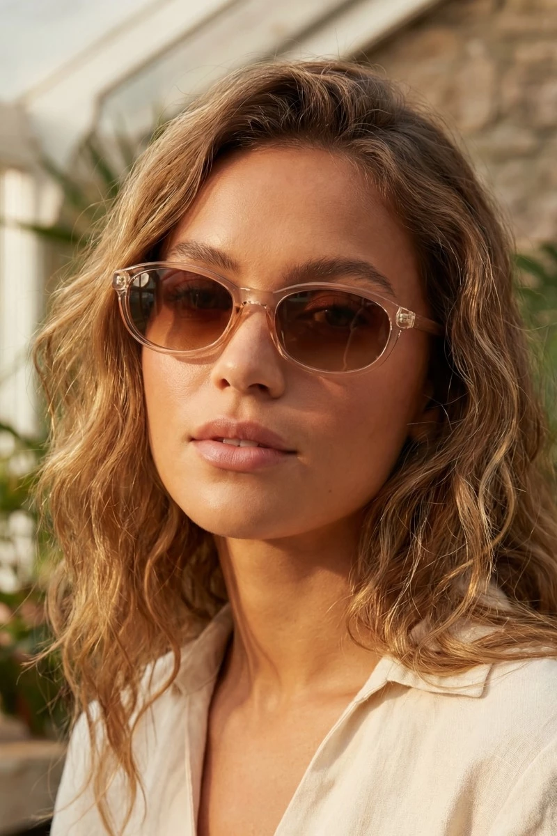 Oval Lens Tortoise Frame Sunglasses Set