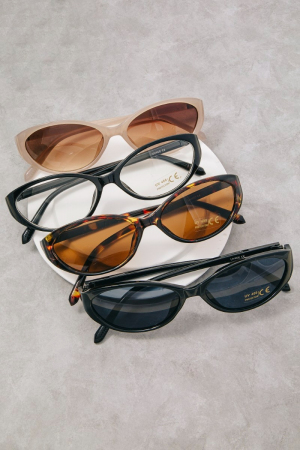 Slim Cateye Uv400 Sunglasses Set