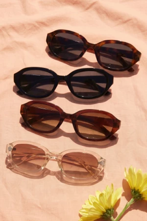 Bold Retro Oval Frame Sunglasses