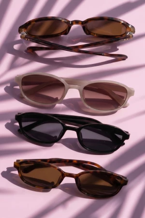 Slim Oval Frame Retro Sunglasses
