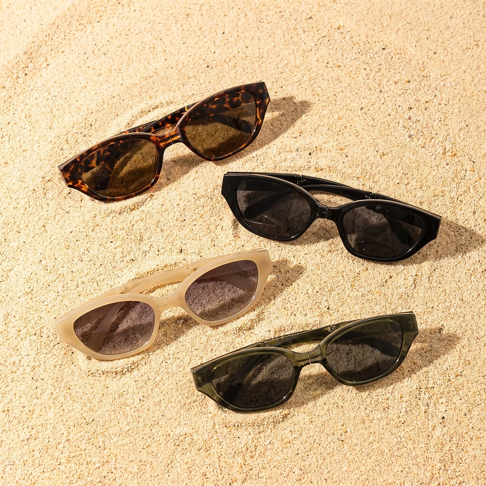 Foldable Geometric Cat Eye Sunglasses