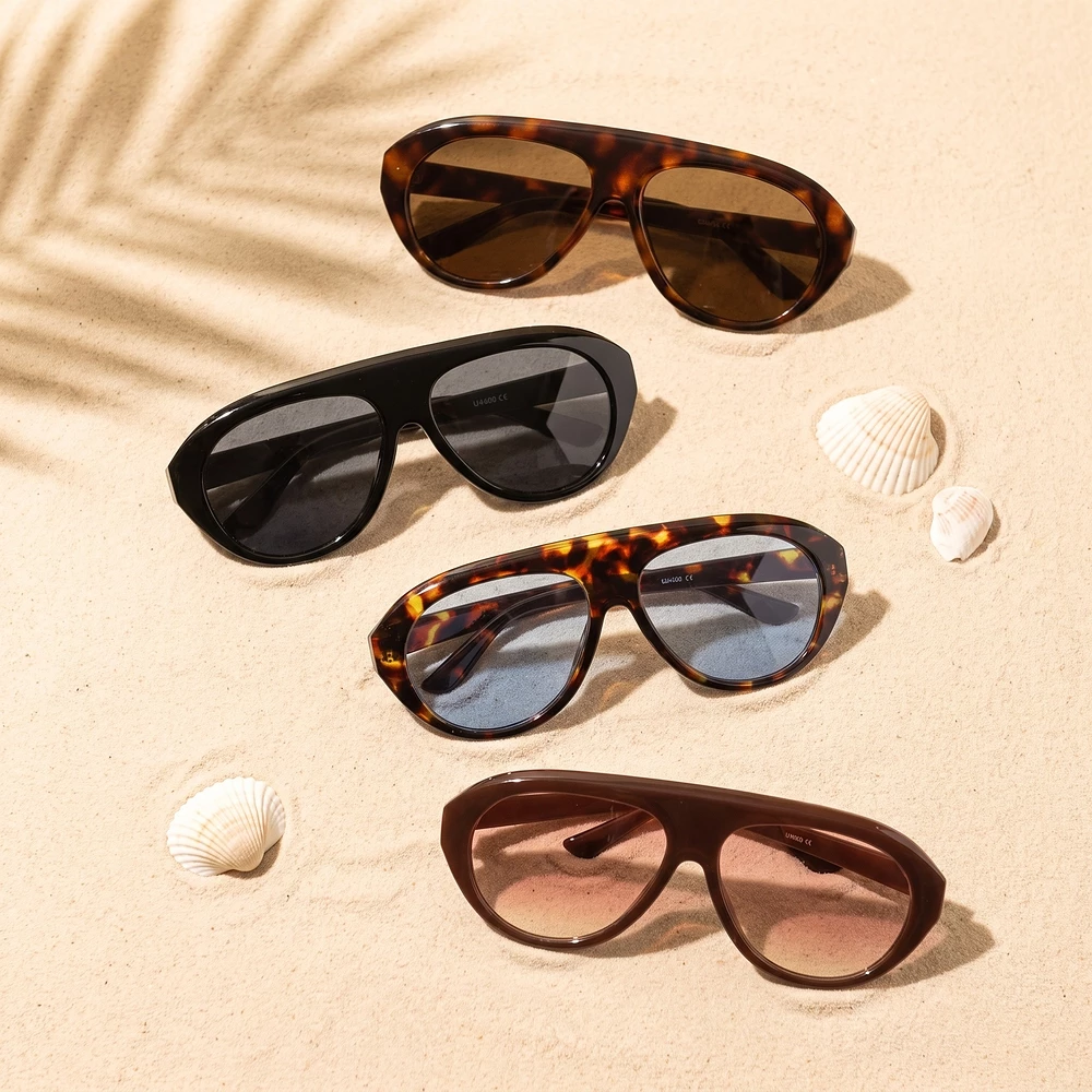 Flat Top Teardrop Aviator Sunglasses