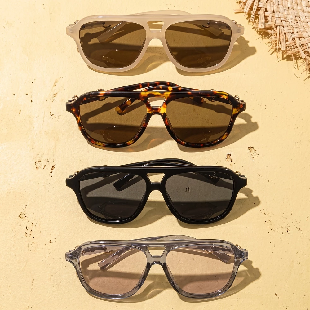 Double Bridge Keyhole Aviator Sunglasses