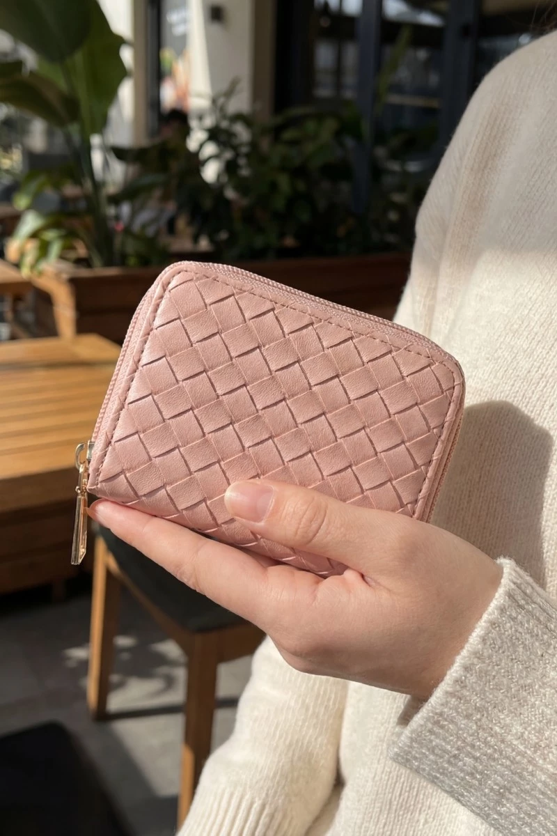 Woven Zip Around Wallet