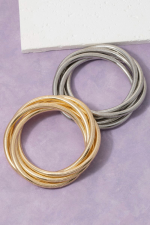 Interlocking Snake Chain Bangle Set