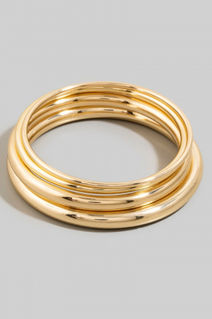 4Pc Mixed Metallic Bangle Bracelet Set