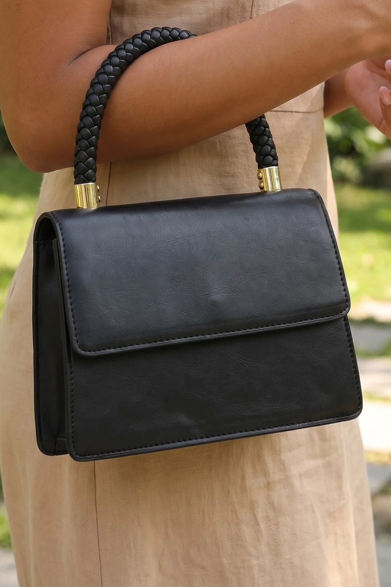 Braided Handle Mini Top Handle Bag