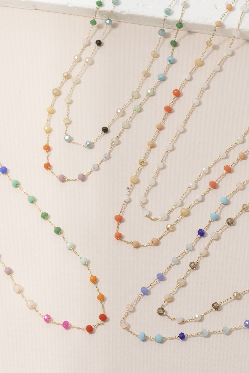 Assorted Dainty Bead Station Chain Necklace