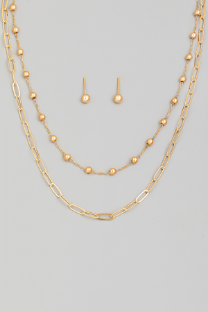 Assorted Chain Link Layered Necklace Set