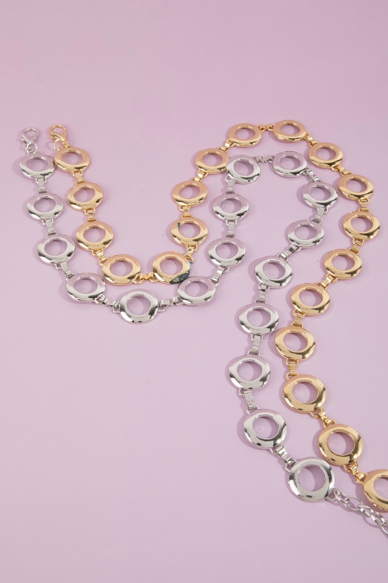 Open Circle Link Chain Belt