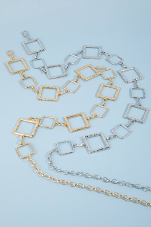 Open Square Link Chain Belt