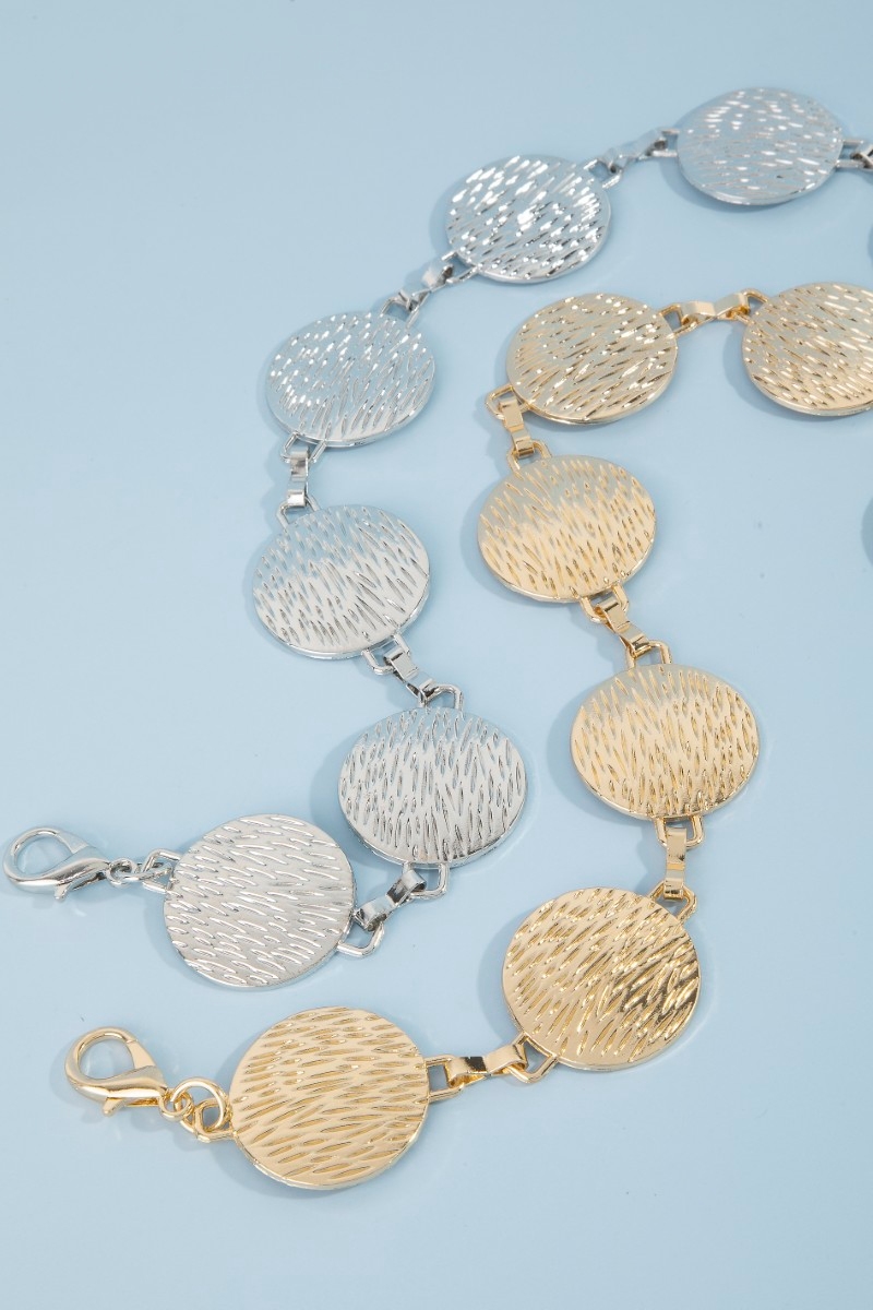 Hammered Circle Disc Chain Belt