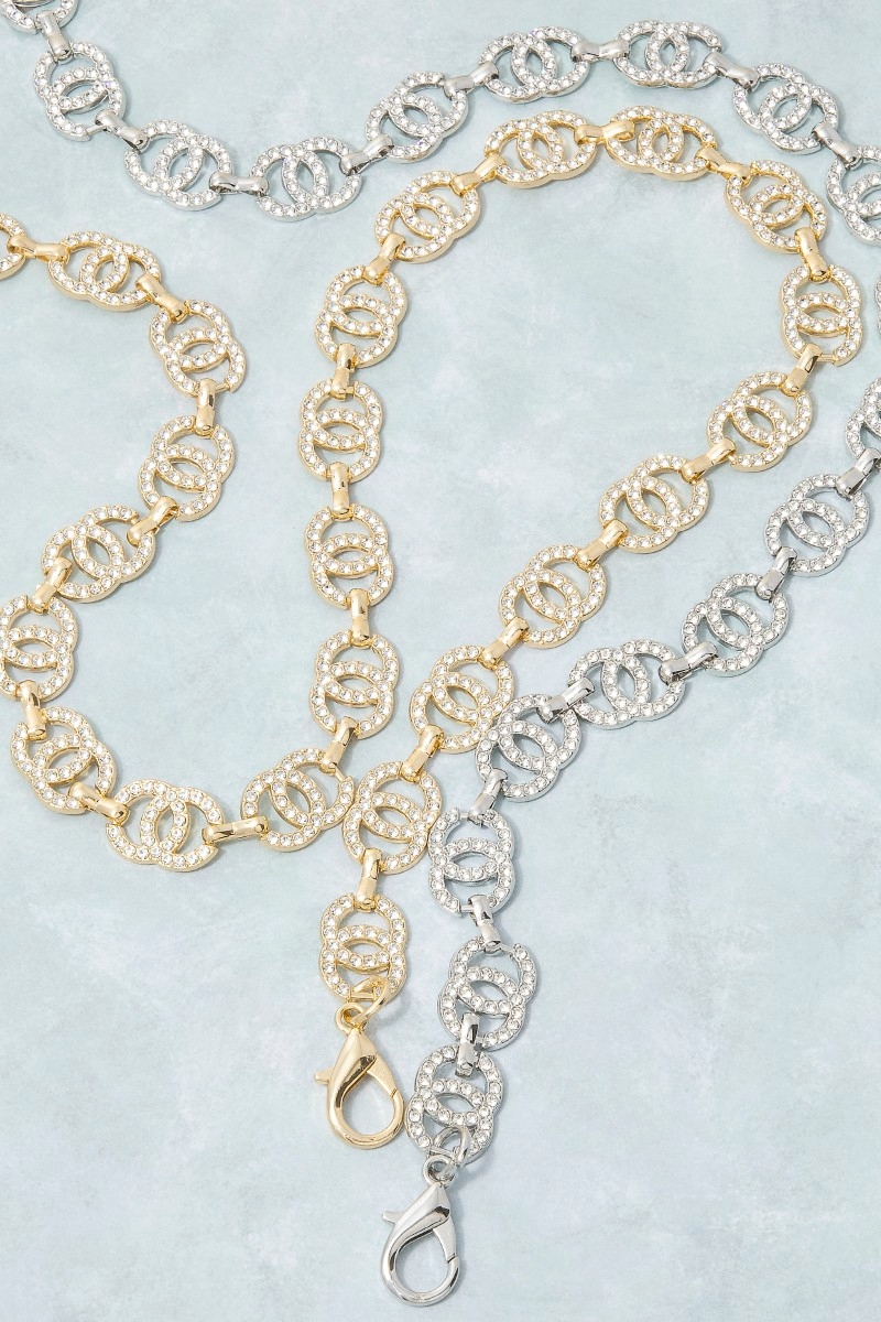 Cz Mariner Double Circle Link Chain Belt