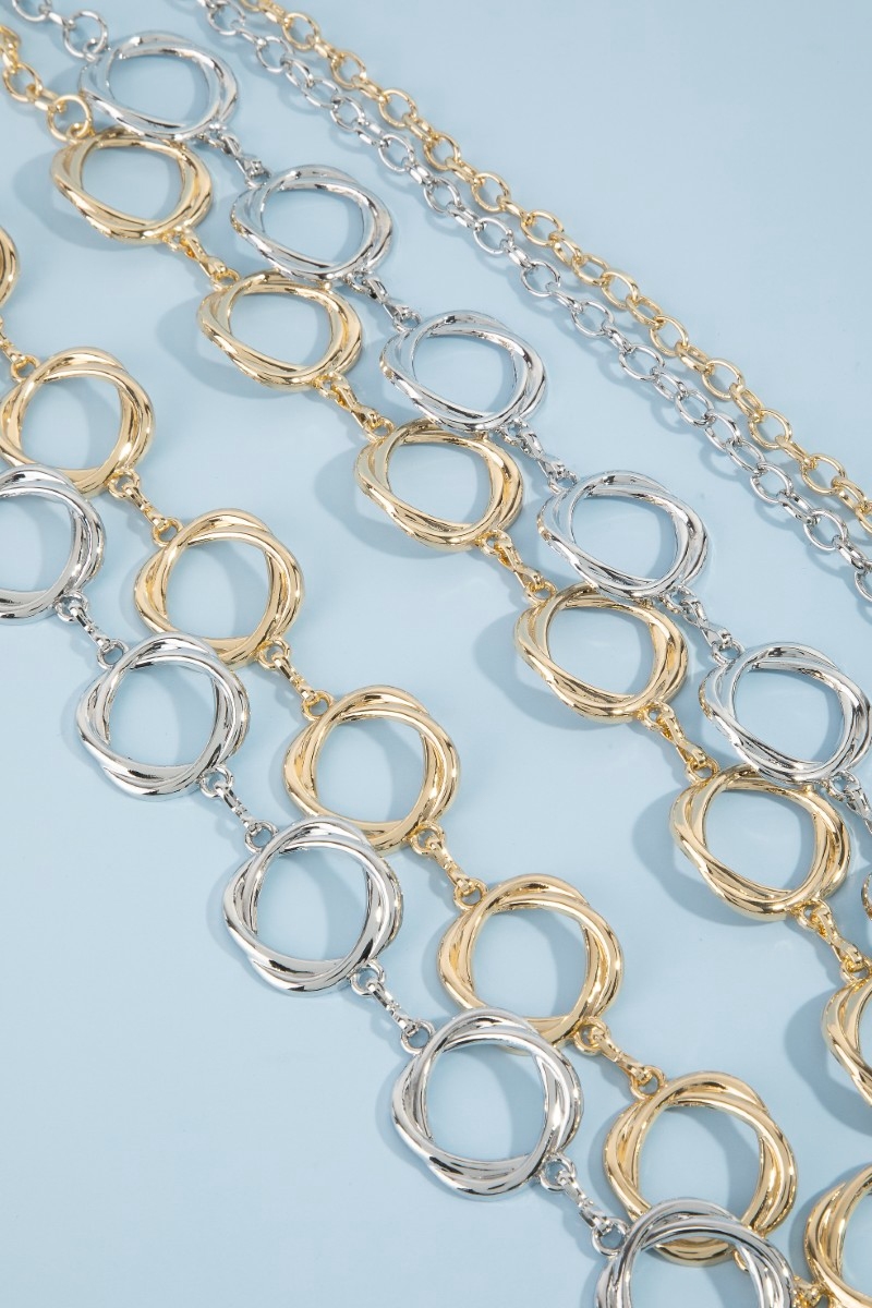 Organic Freeform Open Circle Link Chain Belt