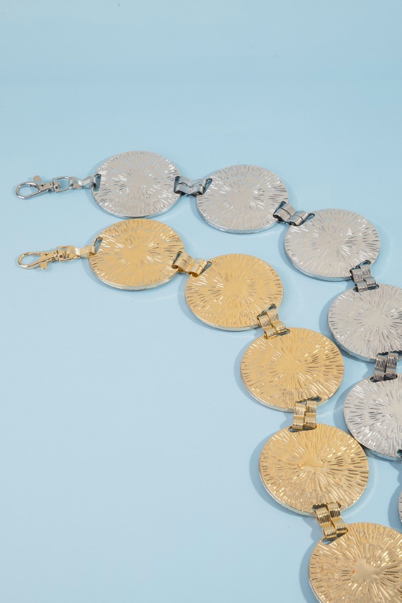 Etched Round Disc Chain Belt